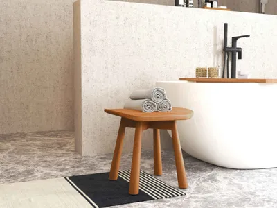 Produktbild von Destiny Badhocker SPA & LIVING gebogen 38x44x40 cm Teak