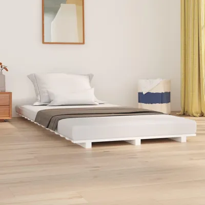 Image de vidaXL Lit en bois massif blanc 90x190 cm pin
