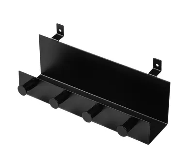 Produktbild von Millex Regal mit 4 Haken für Akustikpaneele 21,5 x 5 x 7 cm Schwarz