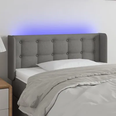 Produktbild von vidaXL LED Kopfteil Dunkelgrau 103x16x78/88 cm Stoff - LED Kopfteil - LED Kopfteile - Kopfteil - Bett-Kopfteil