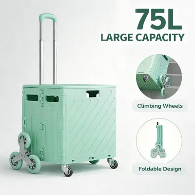 Image de Elzusha - Chariot pliable pour courses, capacité de 75 litres