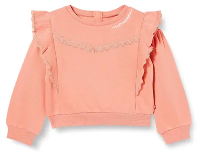 Productafbeelding van Levi's Kids Lvg crewneck trui met ruches, meisjesmodel, terra cotta, maat 6 maanden