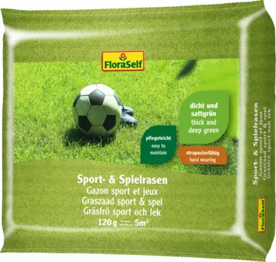 Produktbild von Sportrasen & Spielrasen FloraSelf Rasensamen 120 g für 5 m²