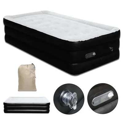 Produktbild von Aopunly Luftmatratze mit Integrierter Elektrischer Pumpe, Luftbett Selbstaufblasend , Premium-Gästebett, Aufblasbare Matratze für Camping 190×100×46 cm