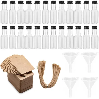 24er Set 50 ml Mini-Shotflaschen mit Deckel & Trichter