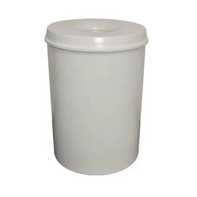 Produktbild von Selbstlöschender Papierkorb & Abfallsammler aus Metall | 30 Liter, HxØ 47x33,5cm | Grau