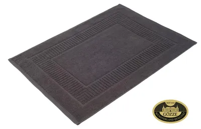 Produktbild von GÖZZE BIO Frottier Badteppich flauschiger voluminöser saugstarker Badvorleger aus Baumwolle Anthrazit 60 x 100 cm