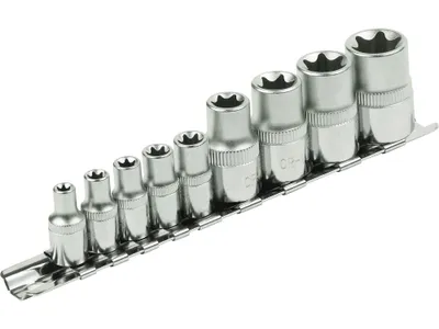Obrázek produktu pro Hlavice nástrčné vnitřní TORX, sada 9ks, 1/4", 1/2"