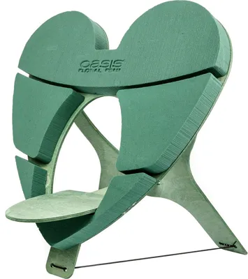 Produktbild von OASIS Steckschaum BIOLINE Kleines Urnenherz 46cm Steckmasse Steckschwamm - mit Klebeband für 1/2 Ziegel