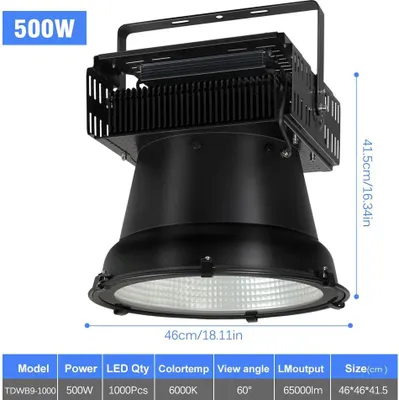 Produktbild von LED-Fluter für Turmdrehkran - 500W SMD3030 - AC 277V - IP65 - Aluminiumgehäuse - 6000K Kaltweiß