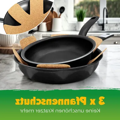 Productafbeelding van Pannenbescherming Kurk - Panbeschermer Stapelhulp - Keuken Organiseren - Duurzaam Veganistisch Materiaal - 32 cm Diameter - Natuurlijk