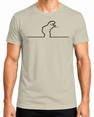 Immagine prodotto di Maglietta da uomo, linea Balum Strichmaennchen, disegno animato Osvaldo Cavandoli, colore: naturale, taglia: XL