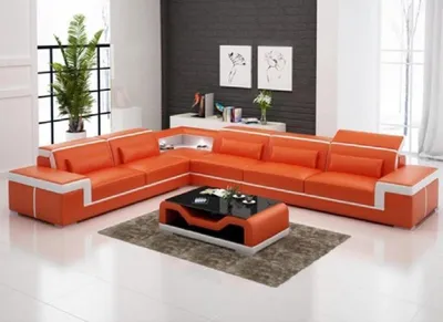 Produktbild von Garnitur Ecksofa Designer Leder Textil Polster