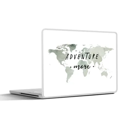 Produktbild von MuchoWow® Laptop Aufkleber Sticker Cover Weltkarte - Grau - Weiß 31x22.5 cm - Laptop-Deko