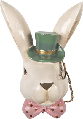 Produktbild von Clayre & Eef Dekorationsfigur Kaninchen 17x11x25 cm Beige Kunststoff