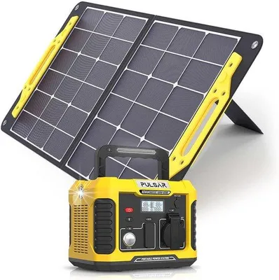 Immagine prodotto di Generatore portatile a batteria da 400 Wh con pannello solare da 100 W - per il campeggio e l'alimentazione di emergenza