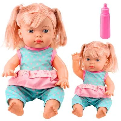 Produktbild von Babypuppe im Türkis-Set, Ponys, Flaschengeräusch