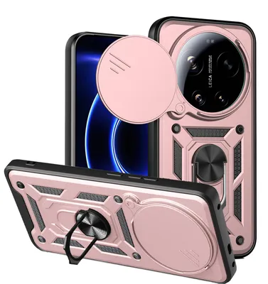 Produktbild von Outdoor Panzer Hülle Xiaomi 17 Ultra Handyhülle Kameraschutz Ringhalter Rosegold