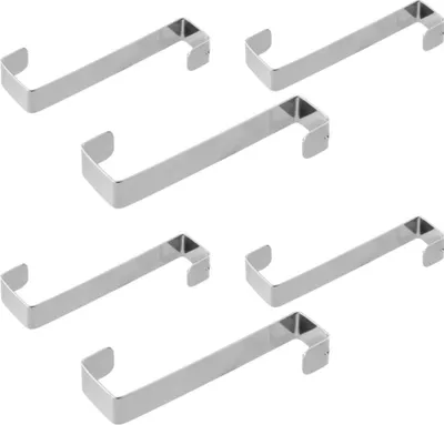 Image de Crochet de porte en inox Lot de 6, 8 cm idéal pour placard et manteau Fackelmann Tecno