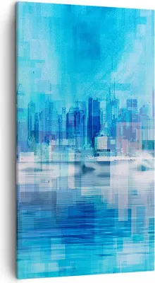 Produktbild von Bild auf Leinwand - Leinwandbild - Stadt Aussicht Wasser - 45x80cm - Wand Bild - Wanddeko - Leinwanddruck - Bilder - Kunstdruck - Wanddekoration - Leinwand bilder - Wandkunst - PA45x80-3488