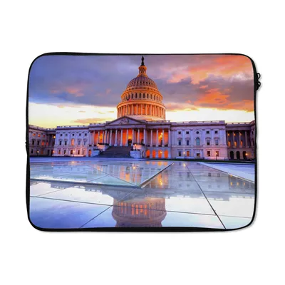 Produktbild von MuchoWow® Laptop Hülle 17 Zoll Laptoptasche Kapitol - Architektur - Platz - Zipper - Schutzabdeckung
