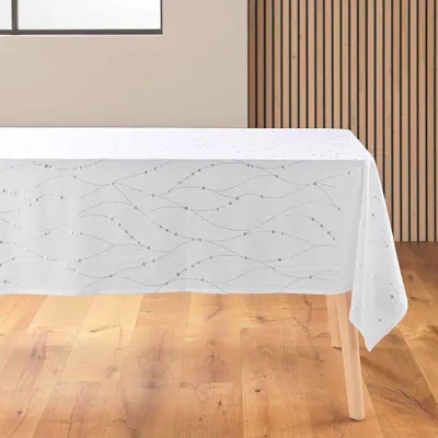 Produktbild von Tischdecke FIRMAMENT Polyester weiß/silber 140x240cm