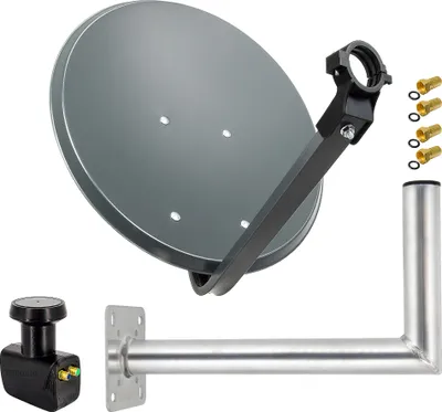 Produktbild von PremiumX SAT Anlage 45cm Satellitenantenne Twin LNB Wandhalter 45cm