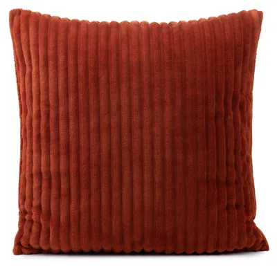 Produktbild von GÖZZE Cord Kissen weiches gefülltes Mikrofaser-Kissen in Cordoptik mit samtweicher Rückseite Zimt 50 x 50 cm