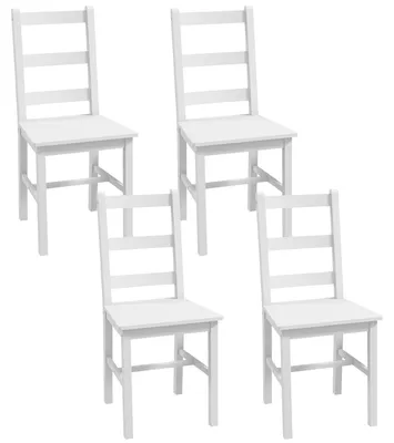 Produktbild von HOMCOM Esszimmerstuhl Set mit 4 Esszimmerstühlen aus Massivholz