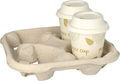 Produktbild von PAPSTAR Becherträger "To Go" aus Pappe für 4 Becher 110 Stück (ohne Becher)
