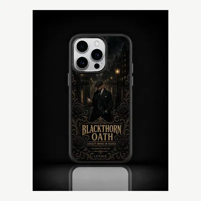 Produktbild von iPhone 15 Pro Hülle Handyhülle Schutzhülle Case mit Schwarzdorn Motiv – LUNØIR ©