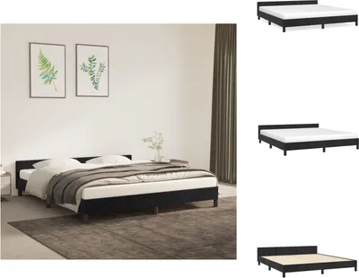 Immagine prodotto di vidaXL Struttura letto con testiera nera 180x200 cm in velluto - Letti e strutture letto