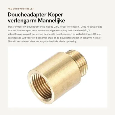 Zdjęcie produktu dla Adapter do prysznica - Przedłużka mosiężna - Adapter męski na żeński - Do głowicy prysznicowej i kranu - Przedłużka sanitarna - Opis...