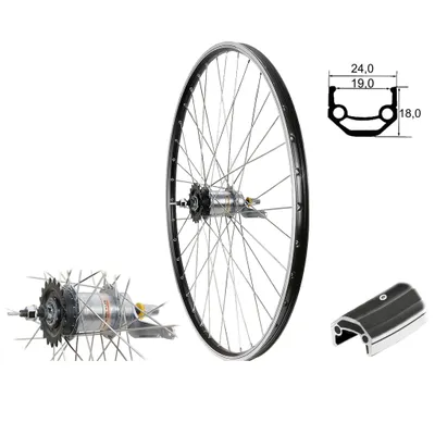 Produktbild von 28 Zoll Hinterrad Alu Hohlkammerfelge 622-19 Shimano Nexus 3 Gang NIRO-Speichen
