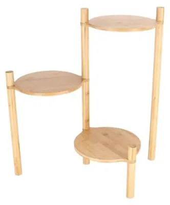 Image de Porte Plantes pour 3 Pots - Bois - 56 x 47,5 x H 63,5 cm