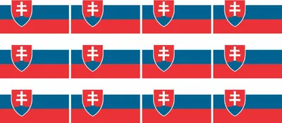 Produktbild von Mini Aufkleber Set - Pack glatt - 50x31mm - selbstklebender Sticker - Slowakei - Flagge / Banner / Standarte fürs Auto, Büro, zu Hause und die Schule - 12 Stück