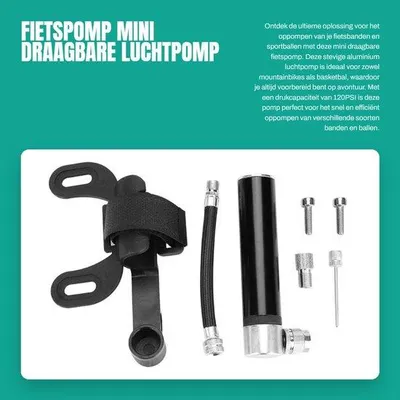 Imagen del producto de Bomba de aire portátil de aluminio, 120 PSI, para inflar neumáticos pequeños, de 9,8/15,5 cm, ligera y resistente a altas presiones
