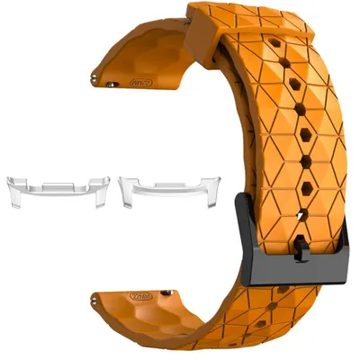 Image de Pour Samsung Galaxy Watch 8 / 8 Classic / Ultra 2 Silicone Football Design Bracelet de remplacement Orange