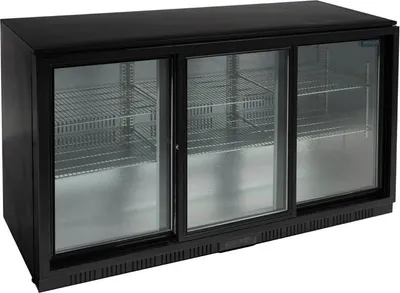 Immagine prodotto di Frigorifero portatile Polar serie G, modello basso, con tre porte scorrevoli, 320 litri.