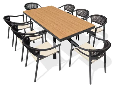 Produktbild von 8-sitzige Garten-Essgruppe aus Aluminium – Anthrazitgrau