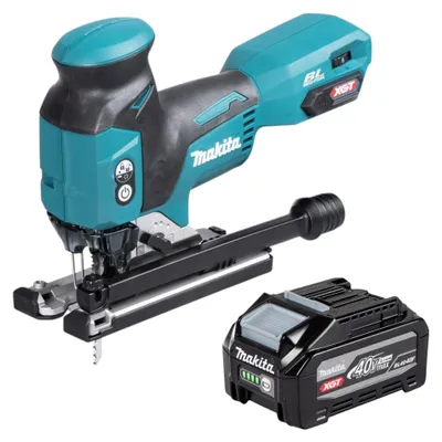 Imagen del producto de Sierra de calar a batería Makita JV 001 GU1, 40 V máx., 135 mm, sin escobillas + 1 batería de 4,0 Ah - sin cargador