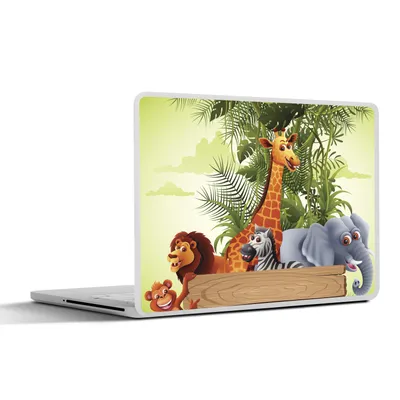 Produktbild von MuchoWow® Laptop Aufkleber Sticker Cover Dschungeltiere - Natur - Kinder - Giraffe 30x22 cm - Laptop-Sticker