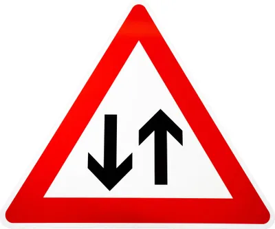 Produktbild von ORIGINAL Verkehrsschild Nr. 125 * Gegenverkehr * nach StVO und RAL-Gütebedingungen Verkehrszeichen Achtung Warnschild Strassenschild Hinweisschild Gefahrenzeichen Schild Gefahrenschild Pfeile
