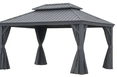 Zdjęcie produktu dla Pawilon Ogrodowy PREMIUM 3.65 x 4.85m Wiata ogrodowa Corciano Stalowy dach