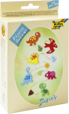 Produktbild von folia Mini Filz-Nähset "Filzinies" Girlande Dinos