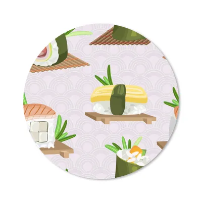 Produktbild von MuchoWow® Mauspad Mousepad Muster - Lebensmittel - Sushi - Japan 20x20 cm - Mousepads - Maus Mat - Pad - Mausunterlage - Schreibtischmatte