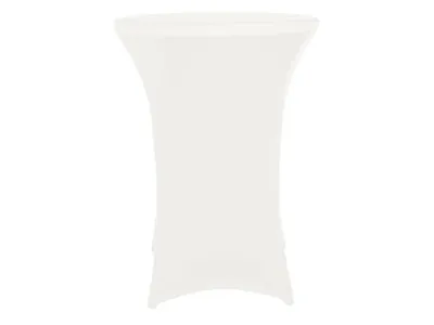 Produktbild von Perel Stretch Tischhülle Weiß Ø80 x 100 cm für runde Cocktail und Stehtische elastische