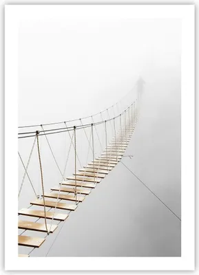 Produktbild von Poster - Poster ohne Rahmen - Brücke ausgesetzt Nebel - 50x70 cm - Wand Bild - Wanddeko - Wandbilder - Kunstposter - Wandposter - Bilder - Kunstdruck - Wanddekoration - Wandbild - P2XPA50x70-5018