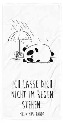 Produktbild von Mr. & Mrs. Panda Handtuch Panda Freundschaft - Weiß - Geschenk, Badehandtuch, Badelaken, Strandtuch, Frotteehandtuch, Reisehandtuch