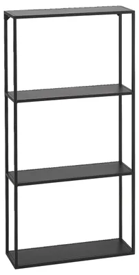 Produktbild von Wandregal XORA NILS, Schwarz, Metall, 3 Ablagen, 45 cm breit, 90 cm hoch, 15 cm tief